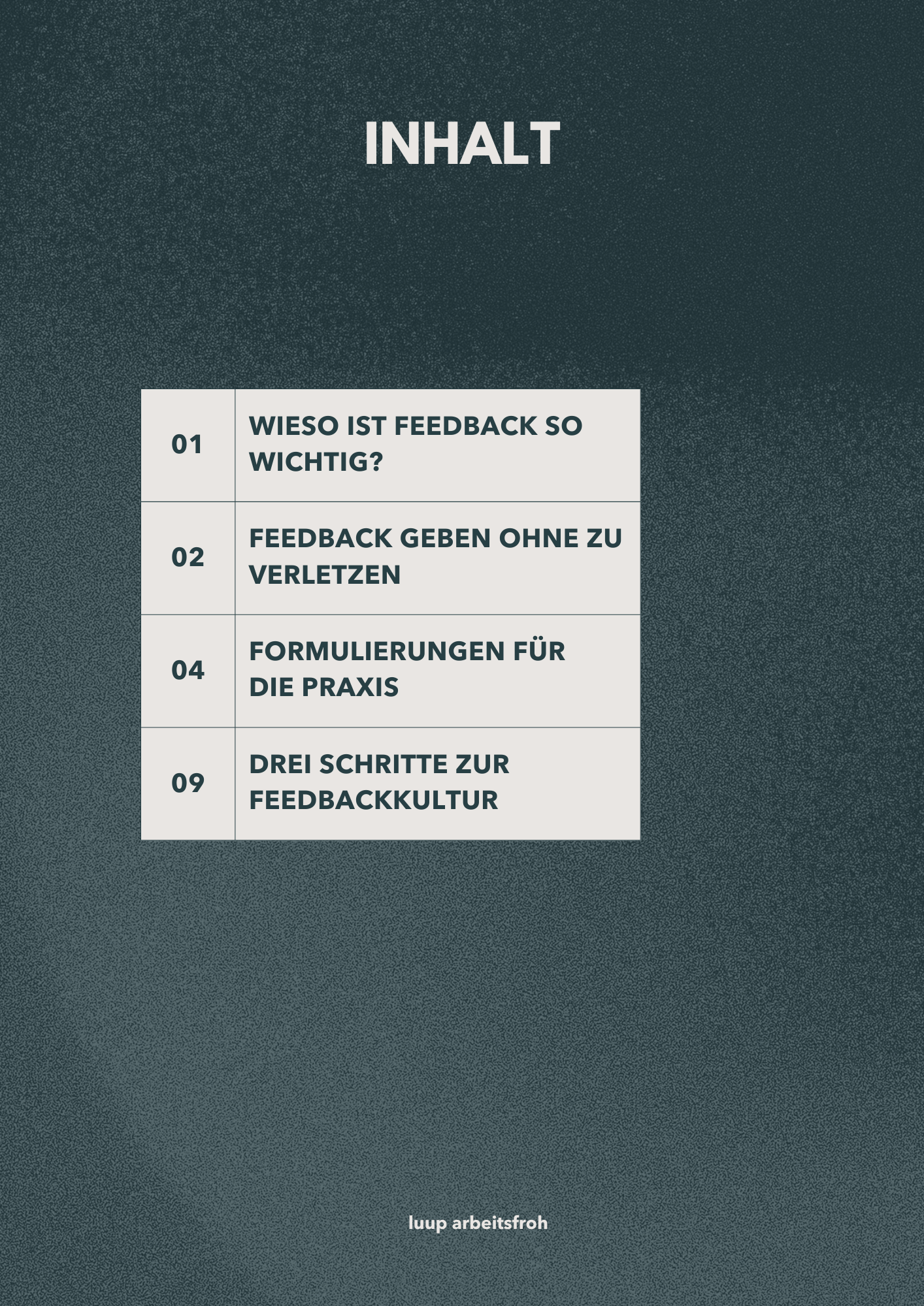 Mini Guide - Feedback